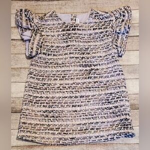 Janie & Jack Tweed Dress Black, White, Pink, Gray & Purple Girls Size 4 NWT